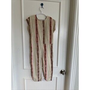 Ace And Jig Girls Size 5 Metallic Striped Jumpsuit Romper Beige